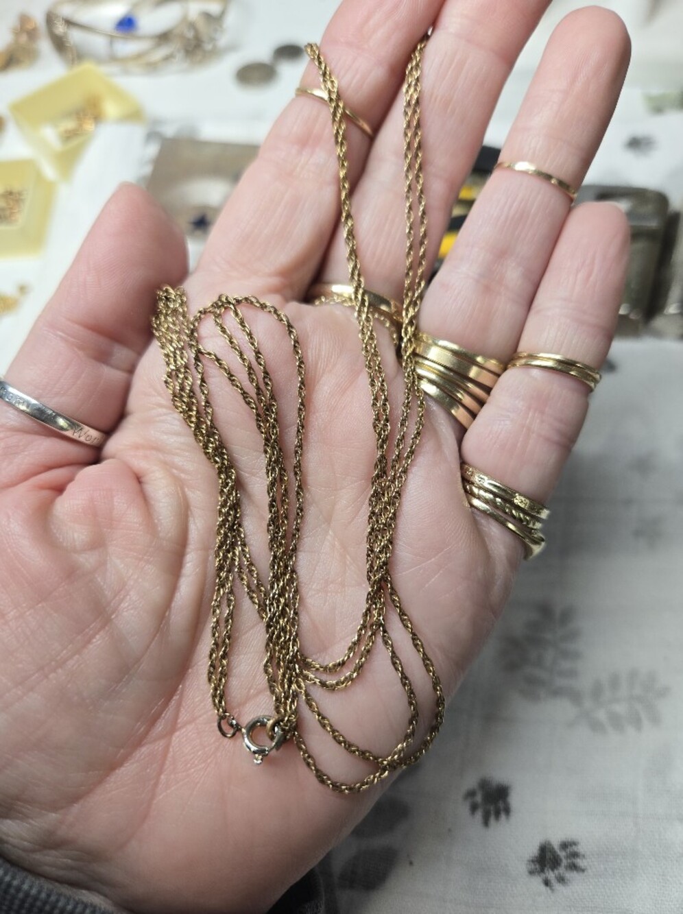 Vintage Gold Filled Double Rope Chain Necklace - Women's Jewelry